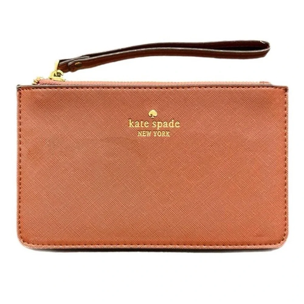Kate Spade Wristlet Terracotta Saffiano Leather Slim Pouch‎ OS